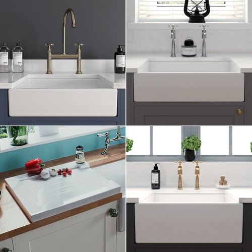 Gloss white ceramic - white, farmhouse